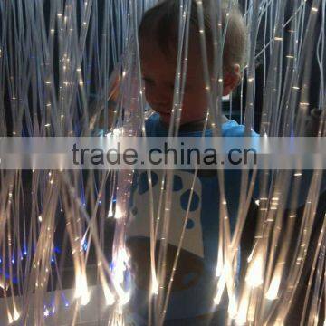 DIY modern hotel lobby chandelier light with side spot glow fibre optic and led power engine