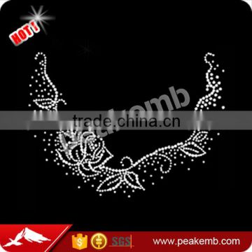 Beautiful necklace custom rhinestone t shirts for t-shirt