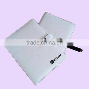 Gift Usage and Diary Type pu leather notebook with usb closure