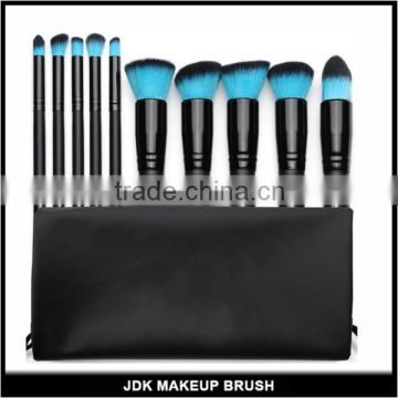 10pcs Colorful Daily Basic Kabuki Makeup Brushes Set with Drawstring Pouch