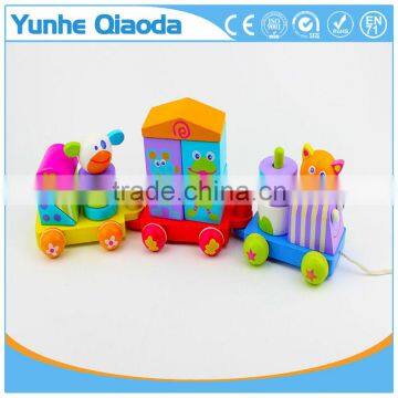 Colorful Wood Stocking Train Toys Animal Shape Blocks Education Gift photo-3