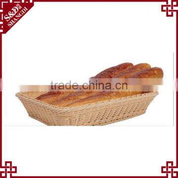 Handmade Woven Plastic Rattan Bread Basket photo-2