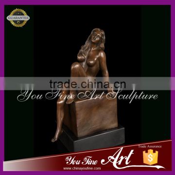 bronze beauty girl naked statue