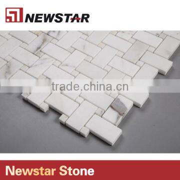 Newstar Wholesale White Marble Tile Veining Patterns Of Gold And Grey Finish Mosaic photo-3