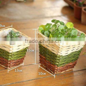 handmade antique wood plant pot plant basket artificial flower basket decoration for home or office decoration