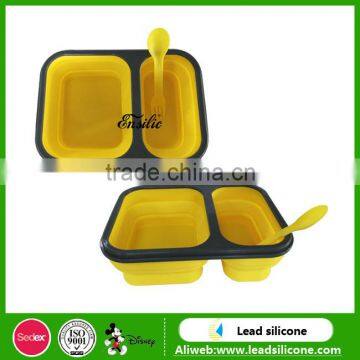 Hight Quality Eco-friendly Silicone Foldable Bowl Silicone Lunch Boxes photo-4