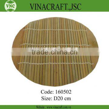 Mini round bamboo table mat