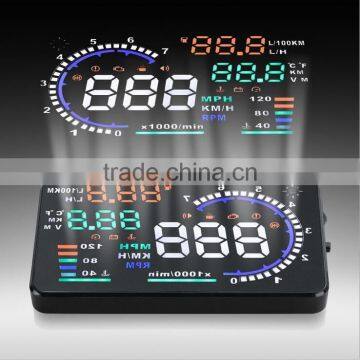 Hot-selling New Colorful Big 5.5 Display Screen Car HUD Head Up Display OBD2 Feul Comsuption/Speed/Tire Pressure Alarm Car HUD photo-2