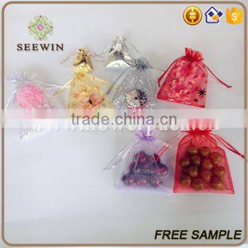 Promotional solid color organza bags for christmas