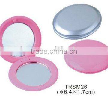 Foldable plastic double sided pocket mirror/mini round cosmetic mirror