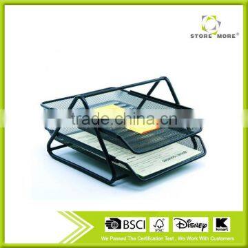 High Quality Smoked Pull Metal Mesh Office Desk File Tray