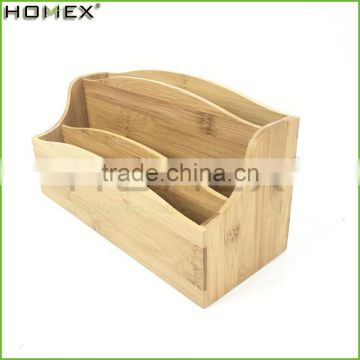 Bamboo Mail Holder with Storage Organizer on Desktop/Homex_FSC/BSCI Factory