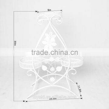 White Iron Flower Pot Rack Home Garden Decoration Patio Plant Pot Display Stand Bonsai Holder photo-4