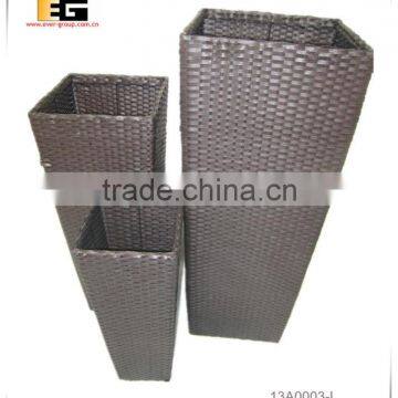 PE/Plastic Rattan Square With Liner Deco Flower Vase photo-4