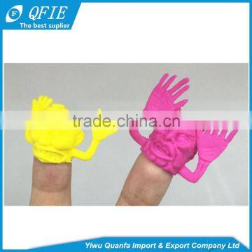 Wholesale Halloween gifts colorful small soft TPR Kito Finger Puppet for gashapon toy