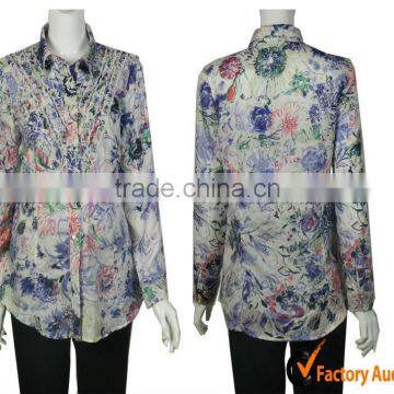 2013 flower print blouses latest design