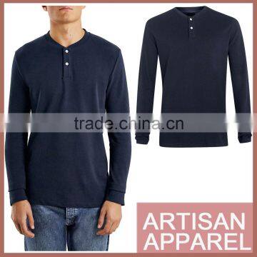 2015 selected men navy long sleeves t shirts custom design full sleeve t shirt wholesale