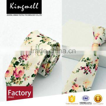 Custom 2017 fashionable digital printing floral cotton male neckties