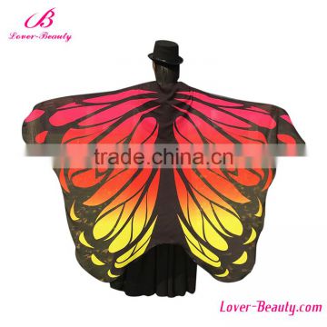 Drop Shipping Red And Yellow Butterfly Cloak Women Swim Beach Dress Cover Up