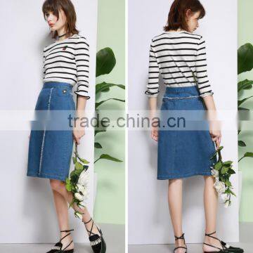 Summer High Waist Half Skirt Female Cowboy Printed Fashion Casual Women Skirt photo-4