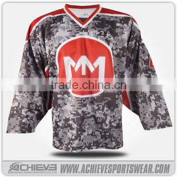 Super great red mens custom sublimated ice hockey jersey Shenzhen