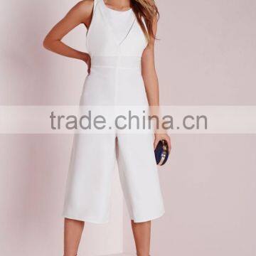 hot sale adult white double layer cut out jumpsuit low price