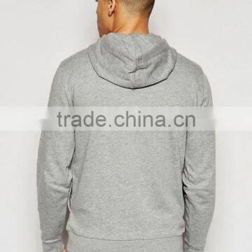 Custom Long Sleeve With Drawstring Hood Grey Men's 87% Cotton 13% Viscose Casual Comfort Fit Breathable Pullover Hoodies photo-2