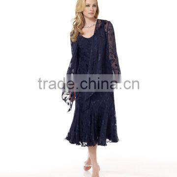 Formal Long Sleeve Knee Length Plus Size Dress photo-3