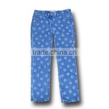 girls jeans flower print jeans cheap kids jeans