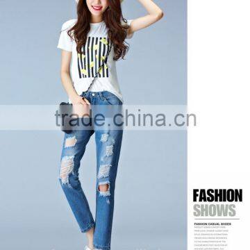 2016 New Fashion Brand Women Slim Jeans Blue Jeans Female Stretch Jeans Female