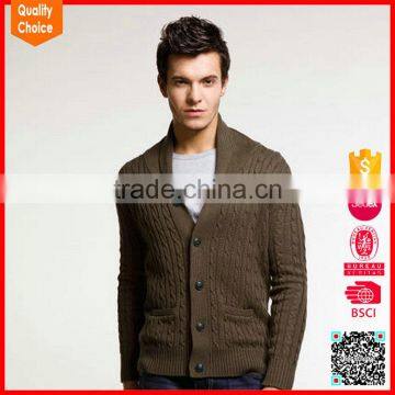 Hot selling long sleeves cashmere shawl neck mens cashmere cardigan sweaters