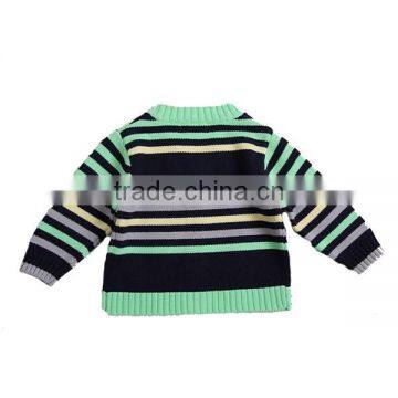 Baby Boys V Neck Sweater Stripe Knitted Children Cardigan photo-2