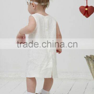 Summer Baby Girl Birthday Party Dress Children Frocks Designs Cotton Linen A-line Casual Dress Breathable Boutique Girl Clothing photo-3
