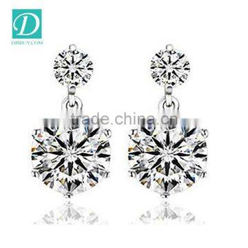 2016 New Fashion Platinum Plated Zircon Luxury Long Drop Earrings Jewelry