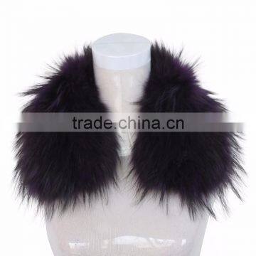 Myfur Dark Purple Raccoon Fur Collar Detachable Parka Trimmed