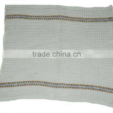 PV Rachel Cloth (white with blue and Yellow Dyed Yarn Stripe)