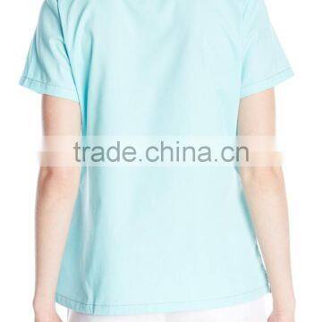 Women's Sporty Crossover V-Neck Scrub Top Stripe Trim Nurse Uniform photo-2