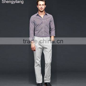 Wholesale High Quality Man Fashion Plaid Shirt Guangzhou Manufacturer photo-3