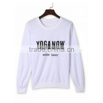 Customized White Letter Printing Long Sleeve Sweatshirts for Women