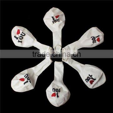 Latex Balloon Party Decorations Round White Alphabet "I Love You" Pattern photo-2