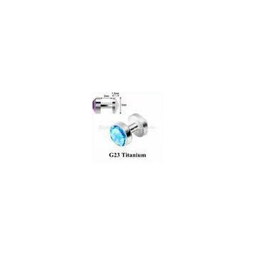 Titanium CZ Stones Micro Dermal Anchor Jewelry , Skin Diver Tops