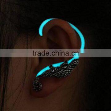 Punk Style Glow in the Dark Earrings Cuff Luminous Lizard Ear Wrap