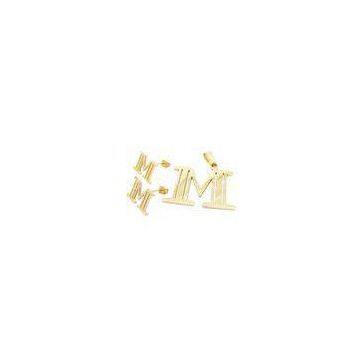 Fashion 316 Stainless Steel Jewelry Set Pendant Earrings Designs in Alphabet Greek M