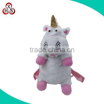 Custom small girls backpacks soft stuffed plush unicorn backpack