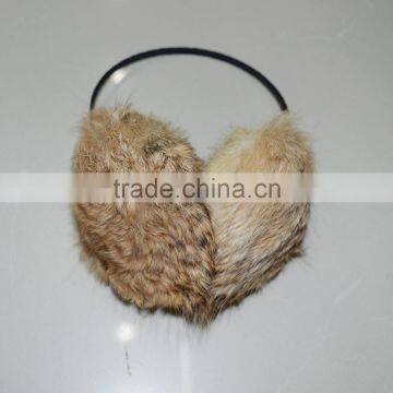 SJ774-02 Natural Rabbit Fur Ear Warmer Both Side Fur Girl Ear Muff