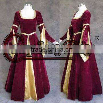 Custom Made Women's Medieval Renaissance Gown Dress Costume LARP Wedding Velvet Costume