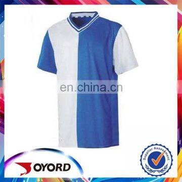 Original plain blue soccer jersey with collar