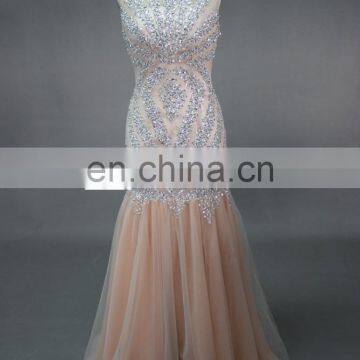 ED Real Sample Sleeveless High Collar Beads See-through Back Evening Dress photo-2