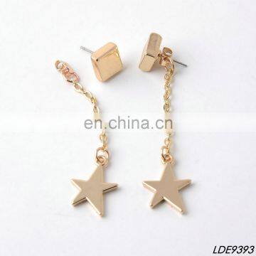 Star and moon studs square jakets earring