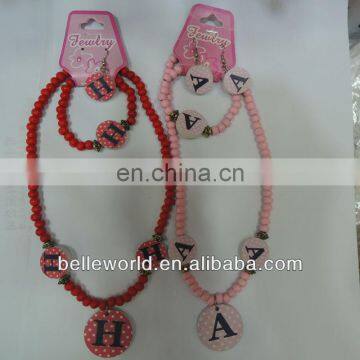 English letters necklace and bracelet set for babys